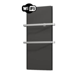 Łazienkowe grzejniki elektryczne ICON 1500W z Wifi  - energooszczędne, pionowe, hybrydowe panele grzewcze - szary