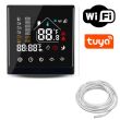 Inteligentny termostat z Wifi do ogrzewania podłogowego i paneli na podczerwień. Czarny. - 3