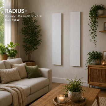 Polskie panele premium 350W - wąski RADIUS+ Polskie promienniki elektryczne, grzejniki na podczerwień.